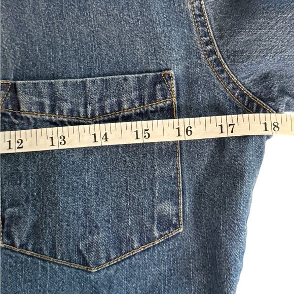 Vintage 90's Jean Shirt Button Down 100% Cotton Women's Small - Picture 6 of 8